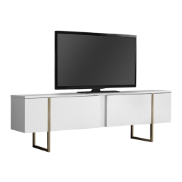 ΕΠΙΠΛΟ ΤΗΛΕΟΡΑΣΗΣ LUXE MEGAPAP ΧΡΩΜΑ ΛΕΥΚΟ - ΧΡΥΣΟ 180X30X50ΕΚ.