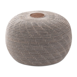 ΣΚΑΜΠΟ - ΠΟΥΦ KNIT MEGAPAP ΠΛΕΚΤΟ ΧΡΩΜΑ ΓΚΡΙ Φ47X35ΕΚ.