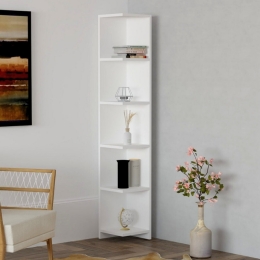 ΒΙΒΛΙΟΘΗΚΗ ΓΩΝΙΑΚΗ RAVELLA MEGAPAP ΧΡΩΜΑ ΛΕΥΚΟ 25X25X160ΕΚ.