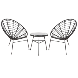 ΣΕΤ ΕΞΩΤΕΡΙΚΟΥ ΧΩΡΟΥ 3ΤΜΧ ALLEGRA HM21047.12 ΜΑΥΡΟ ΣΥΝΘ.RATTAN & ΜΕΤΑΛΛΟ