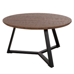 ΤΡΑΠΕΖΙ ΣΑΛΟΝΙΟΥ ΣΤΡΟΓΓΥΛΟ ROCKET HM9586.04 MDF WALNUT-ΜΑΥΡΗ ΣΑΓΡΕ ΒΑΣΗ Φ80x42Υεκ.