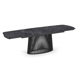ΤΡΑΠΕΖΙ ΤΡΑΠΕΖΑΡΙΑΣ ΕΠΕΚΤΕΙΝΟΜΕΝΟ MEMNON SM18098 ΚΕΡΑΜΙΚΟ TOP-ΜΕΤΑΛΛΟ ΜΑΥΡΟ 180x90x76Υ