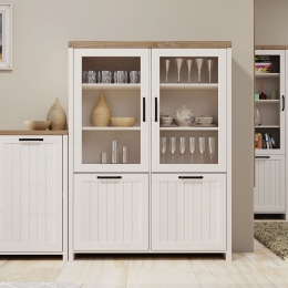 BΙΤΡΙΝΑ VERNE ΔΙΦΥΛΛΗ  114.8X37.2X153CM ΛΕΥΚΟ-ΦΥΣΙΚΟΣ ΔΡΥΣ