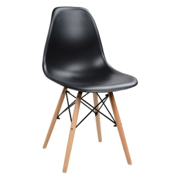 ΚΑΡΕΚΛΑ STEFAN 46.5X53X82CM ΜΑΥΡΟ ΜΕ ΞΥΛΙΝΑ ΠΟΔΙΑ