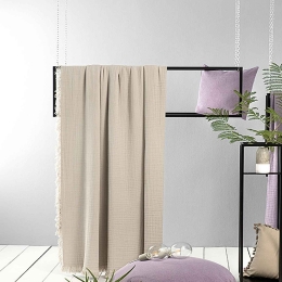 Κουβέρτα - Cencillo Beige Nima Υπέρδιπλο 230x250cm 100% Βαμβάκι