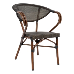 Πολυθρόνα Αλουμινίου Bamboo Look HM5025  Καφέ 60,5X59X81cm
