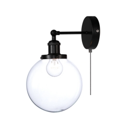 Φωτιστικό Τοίχου OD90681WB Black Μέταλλο,Γυαλί
