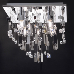 Πλαφονιέρα Metal & Crystal SOMER404C Clear Κρύσταλλο,Μέταλλο