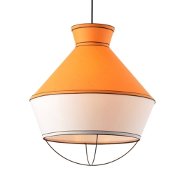 Φωτιστικό Οροφής V371963PY Orange Μέταλλο,Ύφασμα