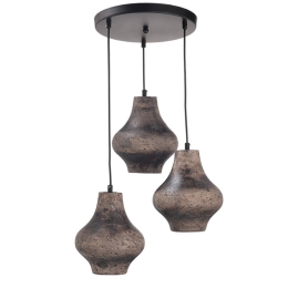 Φωτιστικό Οροφής 3Φ Από Πηλό V372643PRB Dark Brown Πηλός