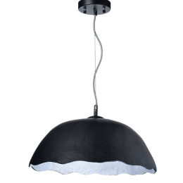 Φωτιστικό Οροφής Από Πηλό V3729451PBS Black & Silver Πηλός