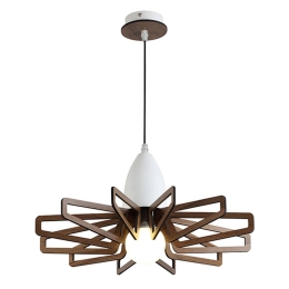 Φωτιστικό Οροφής ZM170051P White & Brown Mdf,Μέταλλο
