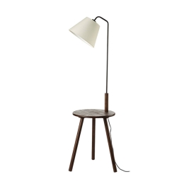 Φωτιστικό Δαπέδου TF176991FWB Black & Beige Ύφασμα,Ξύλο,Μέταλλο