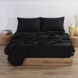 Σεντόνι Με Λάστιχο Basic Black Nef Nef Ημίδιπλο 120x230cm Με Λάστιχο 100% Βαμβάκι