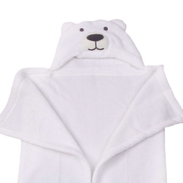 Κουβέρτα Fleece Βρεφική Με Κουκούλα Σχ. 85 Viopros Αγκαλιάς 76x102cm 100% Βαμβάκι