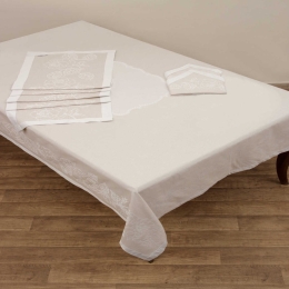 Τραπεζομάντηλο Σετ 13τμχ. Des.2410 3.Linen Anna Riska 165x 320 Βαμβάκι-Πολυέστερ