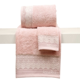 Πετσέτα Σετ 3τμχ Des. Karla 1.Blush Pink Anna Riska Σετ Πετσέτες 70x140cm 100% Βαμβάκι