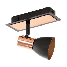 Φωτιστικό Σποτ Τοίχου Led 94584 Black - Copper Barnham Eglo Μέταλλο