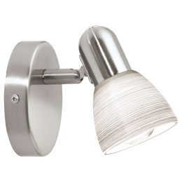 Φωτιστικό Σποτ Τοίχου 88472 Silver - Beige Dakar 1 Eglo Eglo Μέταλλο,Γυαλί
