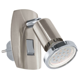 Φωτιστικό Σποτ Με Πρίζα Led 92924 Χρωμέ Mini 4 Eglo Μέταλλο,Πλαστικό