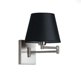 Φωτιστικό Τοίχου - Απλίκα H-24 B Chrome - Black Μέταλλο,Ύφασμα