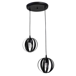 Φωτιστικό Οροφής Κρεμαστό Lama/2L Pendel 34-0061 Black Μέταλλο,Πλαστικό