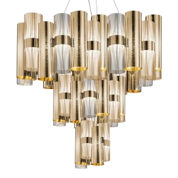 Φωτιστικό Οροφής Led La Lollo XL Gold - Fume Slamp Αλουμίνιο,Πολυπροπυλένιο