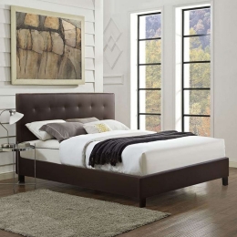 Κρεβάτι Brisa HM552.02 Με Τεχνόδερμα Brown Διπλό Τεχνόδερμα