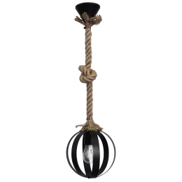 Φωτιστικό Οροφής Lama/18 1/L Rope UT-Black 31-1006 Heronia Σχοινί,Μέταλλο