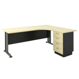 Γραφείο Superior Compact Δεξιά Γωνία ΕΟ995New 180x70x75/150x60x75cm Dark Grey - Beech