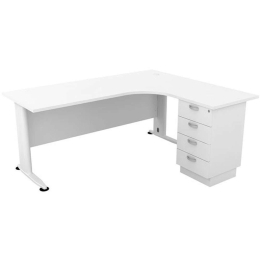 Γραφείο Superior Compact Δεξιά Γωνία ΕΟ995,2 180x70x75/150x60x75cm White