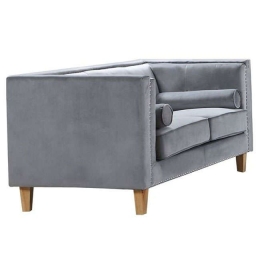 Καναπές Midland Ε9639,22 Light Grey Velure Ξύλο,Ύφασμα