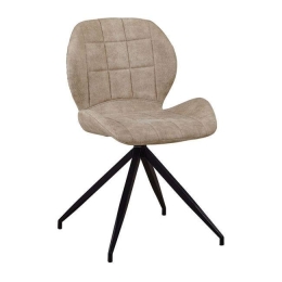 Καρέκλα Μεταλλική Black Norma ΕΜ792,3 Με Υφασμα Suede Beige Σετ 2τμχ Μέταλλο,Ύφασμα