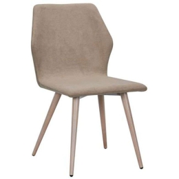 Καρέκλα Μεταλλική Leto ΕΜ772,1 Light Brown Σετ 4τμχ Μέταλλο,Ύφασμα
