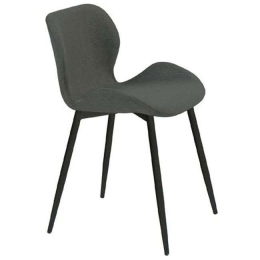 Καρέκλα Μεταλλική Lilian ΕΜ766,4Μ Black-Grey Σετ 4τμχ Μέταλλο,Ύφασμα