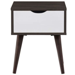 Κομοδίνο Alida Ε7340,1 Καρυδί-White Mdf
