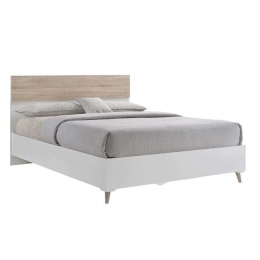 Κρεβάτι Alida Ε7348,2 Sonoma-White Διπλό Ξύλο,Ύφασμα