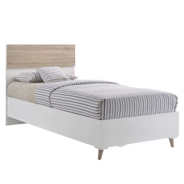 Κρεβάτι Alida Ε7347,2 Sonoma-White Μονό Ξύλο,Ύφασμα