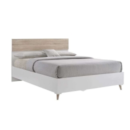 Κρεβάτι Alida Ε7349,2 Sonoma-White Υπέρδιπλο Ξύλο,Ύφασμα