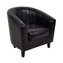 Πολυθρόνα Boga Με Δερματίνη Ε7129,1W Black Ξύλο,Ύφασμα