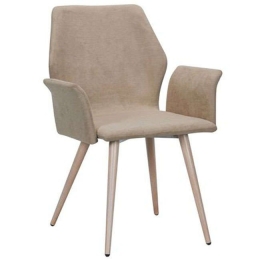 Πολυθρόνα Leto ΕΜ773,1 Light Brown Σετ 4τμχ Ξύλο,Ύφασμα