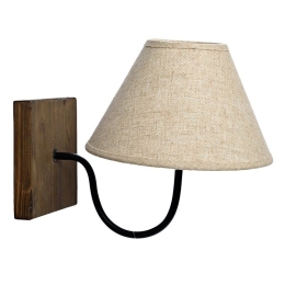 Φωτιστικό Τοίχου - Απλίκα 3-10-716-0013 Beige Inart Μέταλλο,Ξύλο