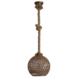 Φωτιστικό Οροφής Silk-01 Φ20 Rope 1/L Ε/27 31-1147 Natural-Brown Heronia Σχοινί