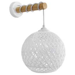 Φωτιστικό Τοίχου-Απλίκα Silk-01/ΑΡ Stick Φ20 31-1156 Natural-White Heronia Ξύλο,Σχοινί