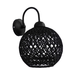 Φωτιστικό Τοίχου-Απλίκα Silk-01/ΑΡ Φ20 31-1154 Black Heronia Σχοινί,Μέταλλο