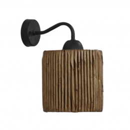Φωτιστικό Τοίχου-Απλίκα Kyoto 31-1251 Φ15cm Brown-Black Heronia Μέταλλο,Bamboo
