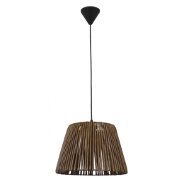 Φωτιστικό Οροφής Cuba 31-1253 Φ30cm Brown-Black Heronia Μέταλλο,Bamboo