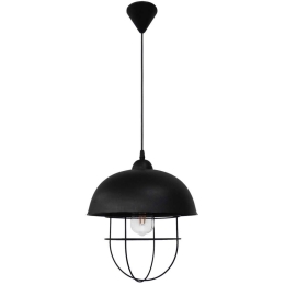 Φωτιστικό Οροφής 35-0047 Sfera 1/L Ε27 Με Πλέγμα H100XΦ30cm Navy Black Heronia Μέταλλο
