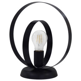 Φωτιστικό Επιτραπέζιο 34-0280 Halka Φ18-25 Ε27 H28XΦ25cm Black Heronia Μέταλλο