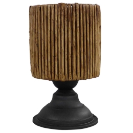 Φωτιστικό Επιτραπέζιο 09-0111 TL-06 Kyoto Ε27 H25XΦ15cm Black-Brown Heronia Μέταλλο,Bamboo